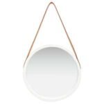 Miroir Avec Sangle Blanc — Look Épuré — Vase Bois Verre
