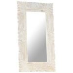 Miroir Bois Manguier — Pièce Unique Fait Main — Vase Bois Verre