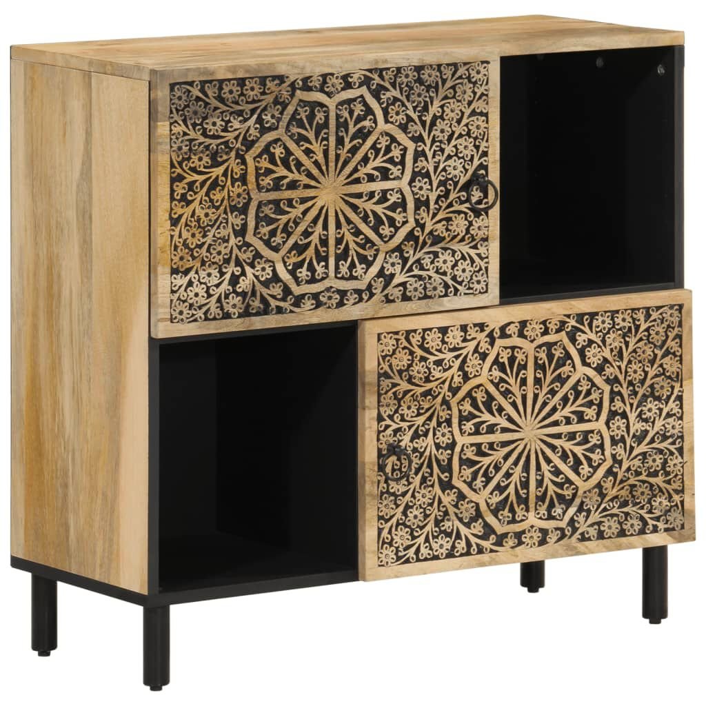 Buffet Manguier Sculpté à Portes Coulissantes – 80 cm