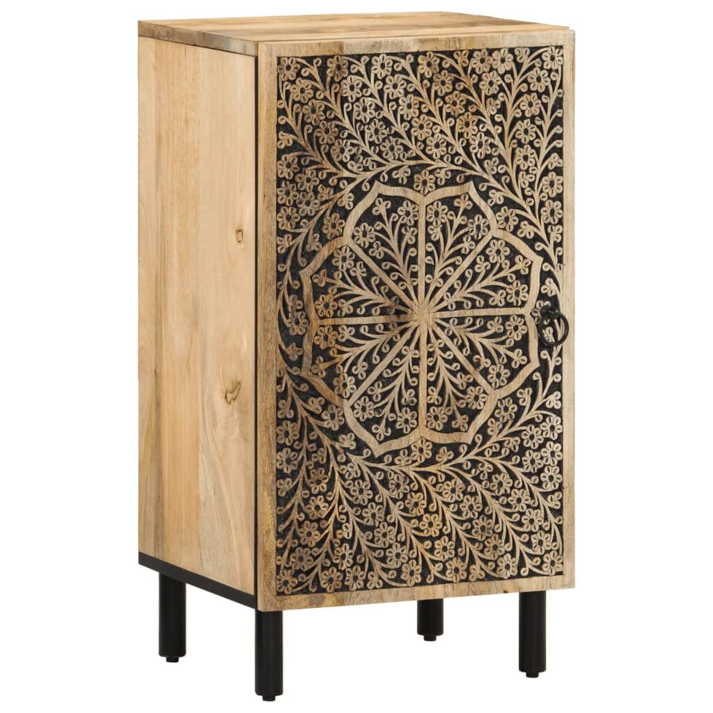 Meuble d&rsquo;appoint Manguier Sculpté – Petit Modèle Une Porte