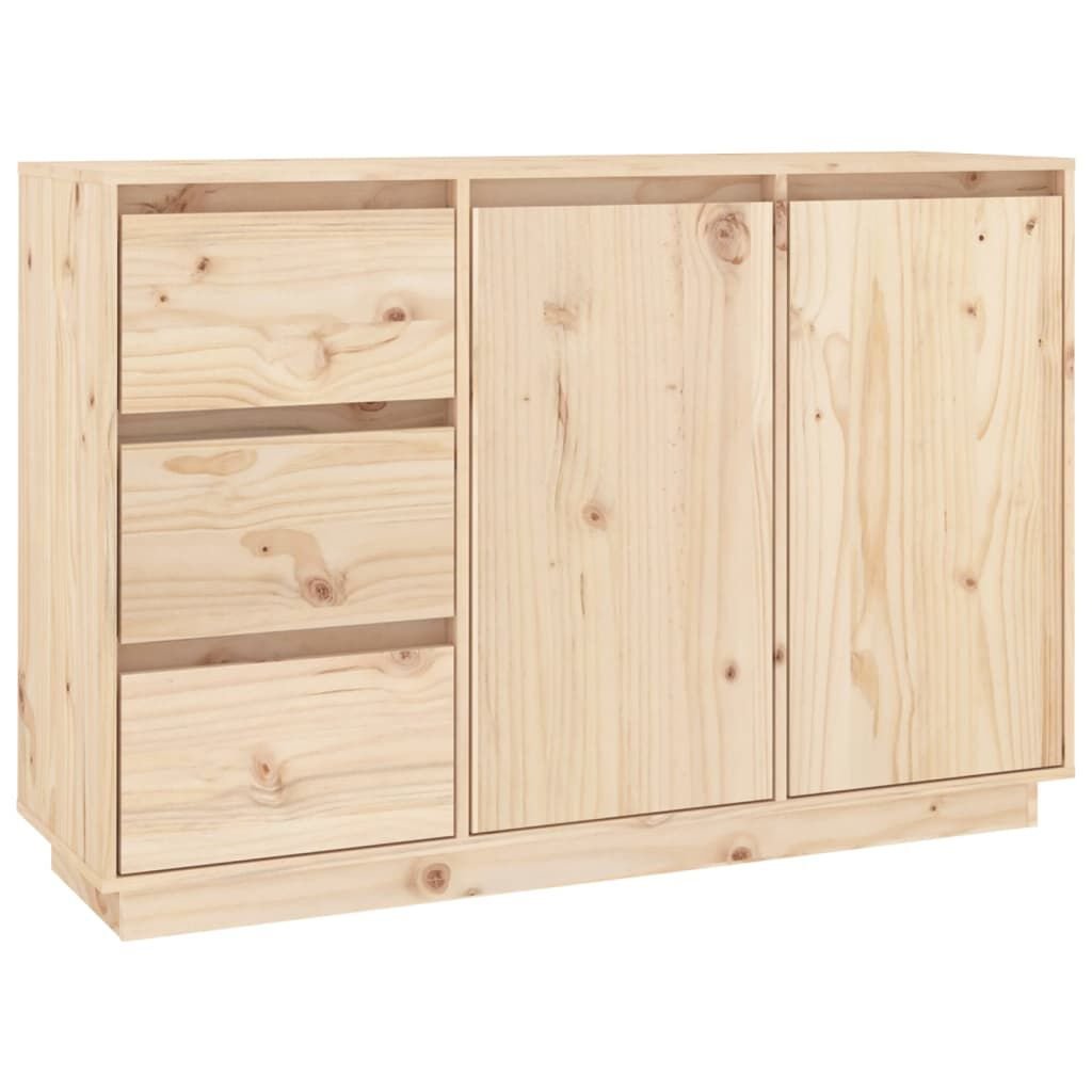 Buffet Pin Massif Brut – 111 cm Trois Tiroirs
