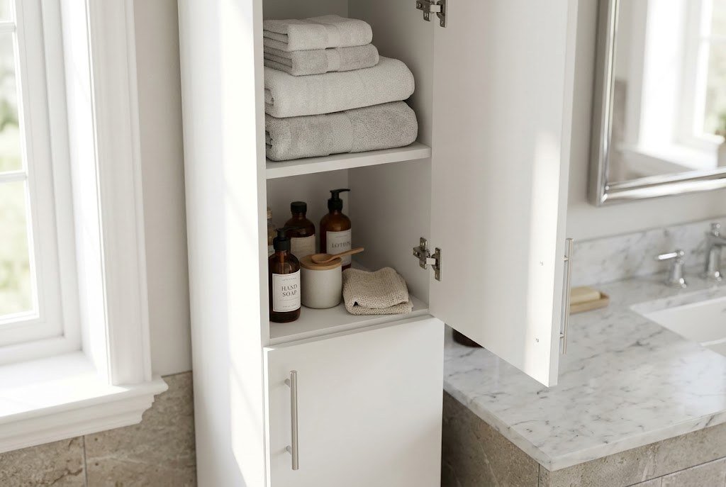 Huit compartiments, décor blanc