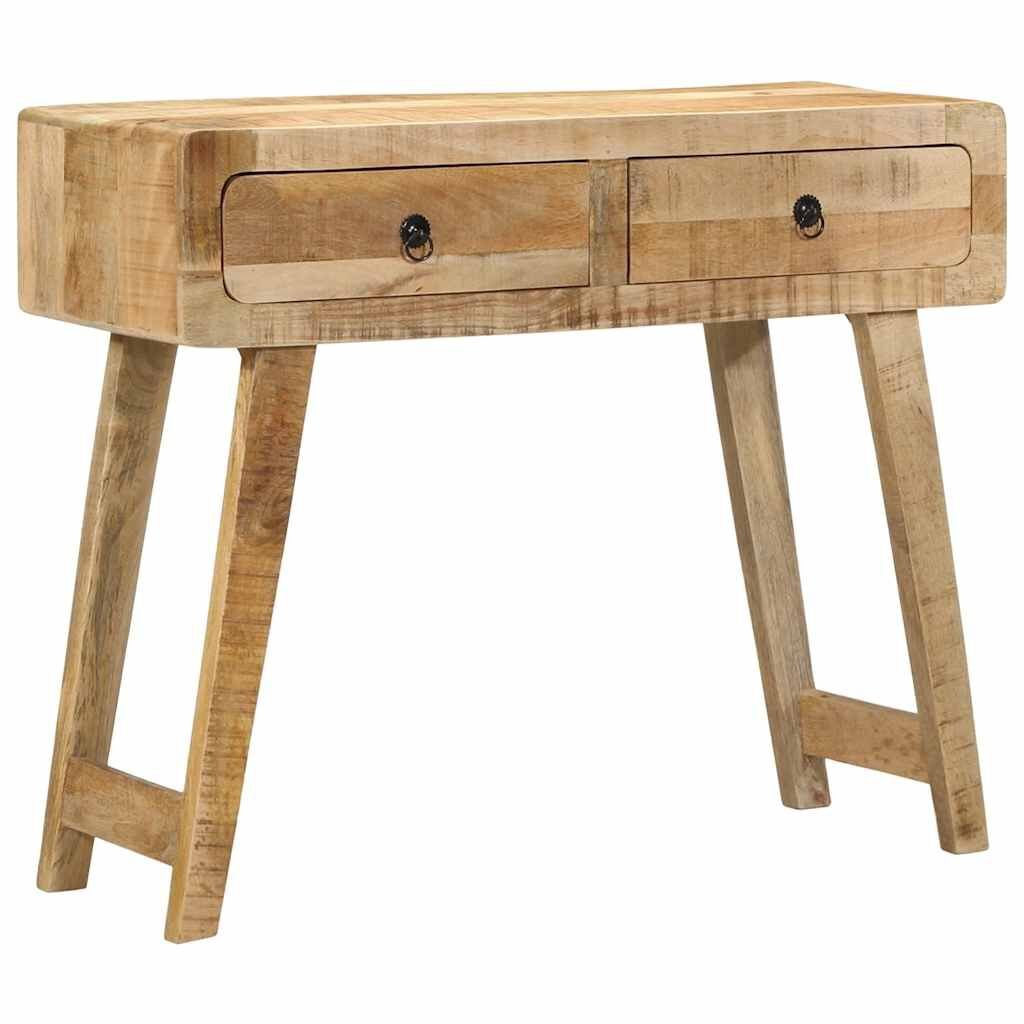 Console Manguier Brut Massif – 90 cm Deux Tiroirs
