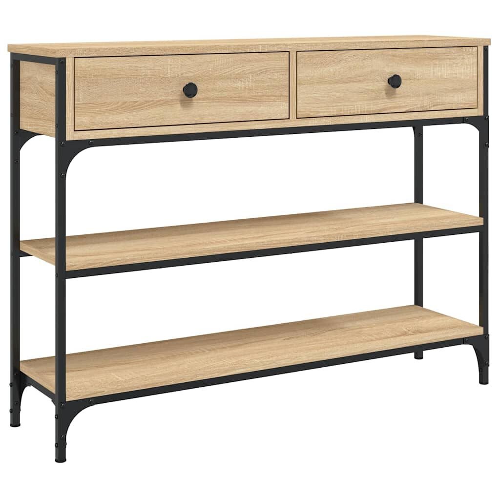 Console d&rsquo;Entrée Décor Chêne Sonoma – Cadre Métal