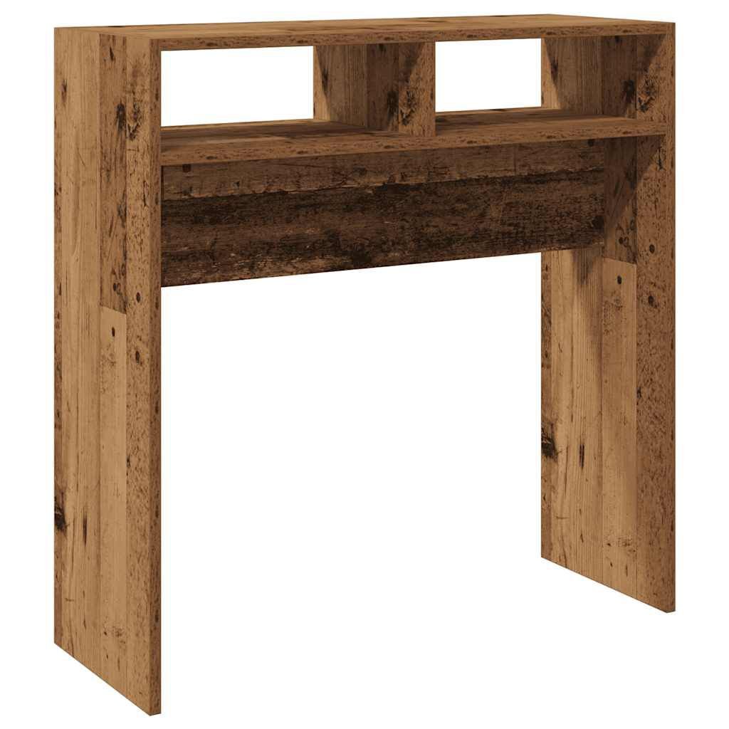 Console d&rsquo;Entrée Décor Vieux Bois – Cadre Métal