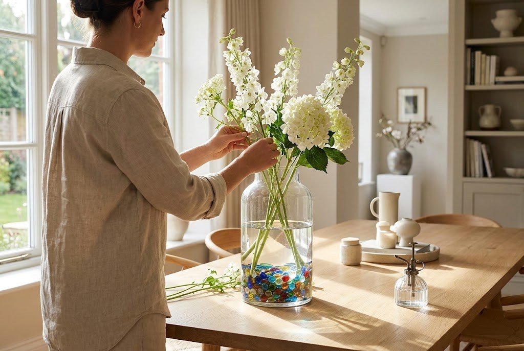 Un vase qui accroche la lumière