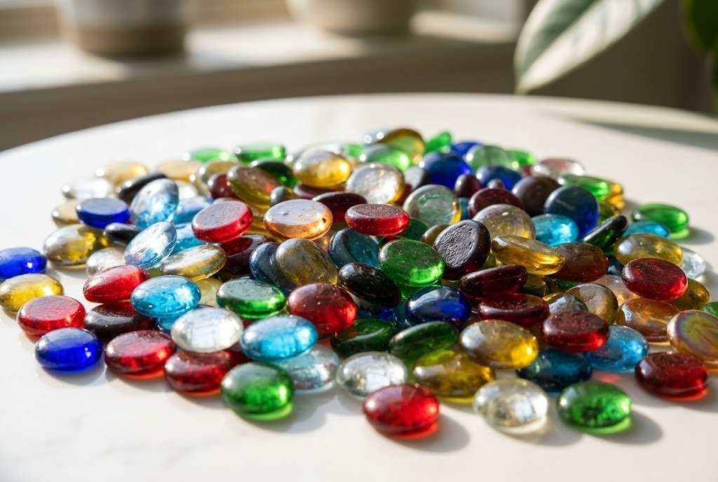 Vrai verre poli, teinte dans la masse