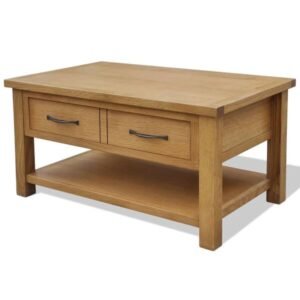 Table basse bois de chêne massif 88x53x45 cm