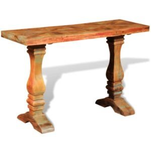 Console bois massif de récupération 120x40x76 cm porte-vase