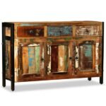 Grand Buffet Bois Massif Récupération — Rangement Authentique