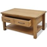 Table basse bois de chêne massif 88x53x45 cm