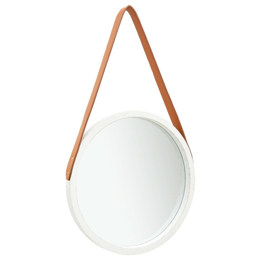 Miroir Rond à Sangle Blanc – 40 cm