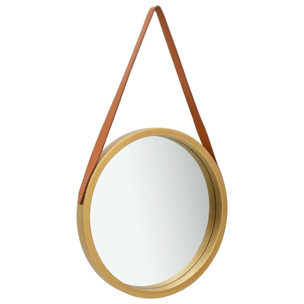 Miroir Rond à Sangle Doré – 40 cm
