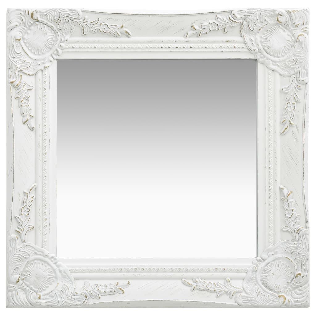 Miroir Baroque Blanc Carré – Cadre Orné