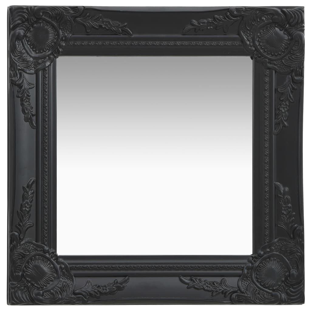 Miroir Baroque Noir Carré – Cadre Orné 40 cm