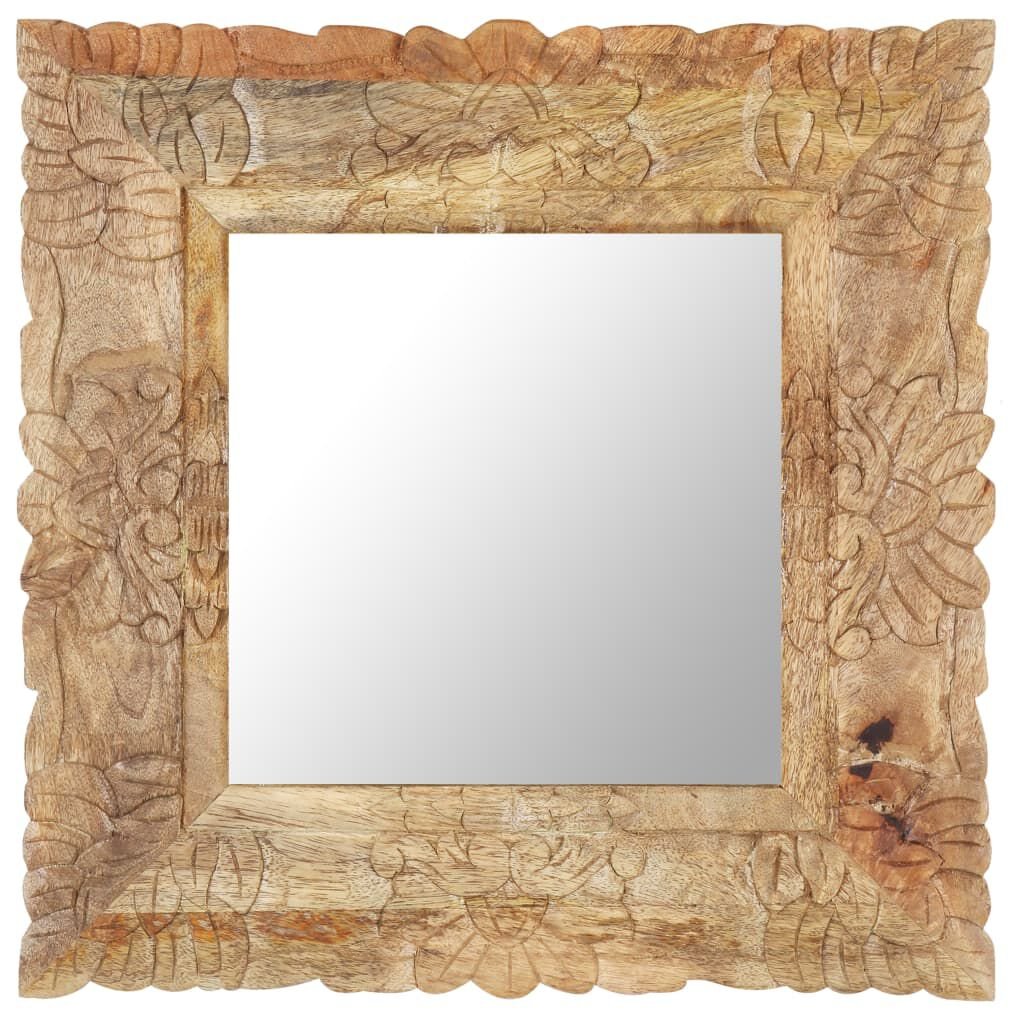Miroir Bois Manguier Massif – Carré 50 cm