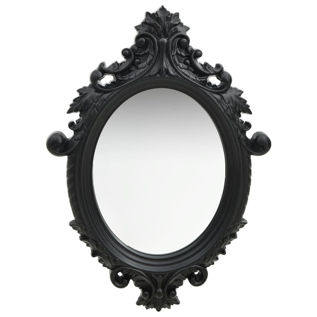 Miroir Château Noir – Cadre Sculpté Ovale 56 x 76 cm