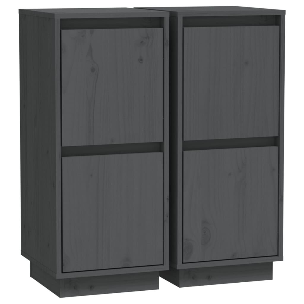 Lot de 2 Petits Buffets Pin – Gris