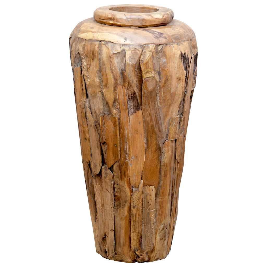 Grand Vase Bois de Teck – Tronc Évidé 80 cm