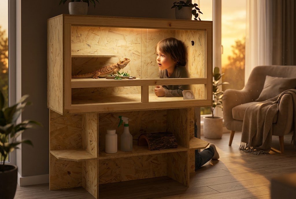 Un vivarium complet, meuble compris