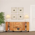 Buffet bois acacia – Acacia massif, lot de 3 – vue 3