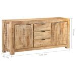 Buffet bois de manguier – Brut, 175x40x75 cm – vue 7