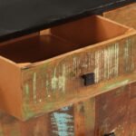 Buffet industriel bois et métal – Massif récupération, 140x35x70 cm – vue 5