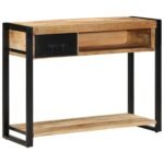 Console bois de manguier – Manguier massif brut, 100x35x75 cm