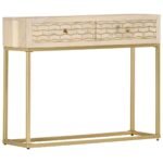 Console bois doré ancienne – Manguier, 90x30x75 cm