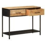 Console bois et fer – Manguier massif, 100x35x76 cm – vue 2