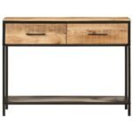 Console bois et fer – Manguier massif, 100x35x76 cm – vue 3