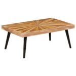 table basse manguier massif sur fond clair