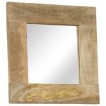 miroir à cadre manguier sur fond clair