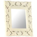 miroir à cadre manguier sur fond clair