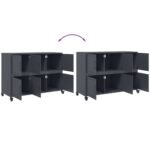 meuble casier métal anthracite sur fond clair