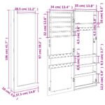 armoire à bijoux murale miroir sur fond clair