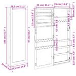 armoire à bijoux miroir noire sur fond clair