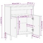 meuble d'appoint manguier vu de face sur fond clair