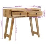 console manguier brut massif sur fond clair