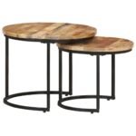 lot de deux tables gigognes rondes sur fond clair