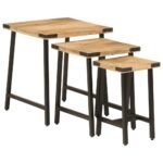 les trois tables séparées de tailles différentes