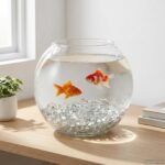 galets transparents au fond d'un vase transparent