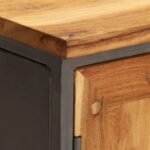 buffet bas teck et métal dans une entrée
