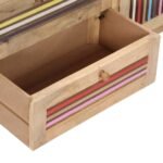 trois tiroirs du buffet scandinave en manguier