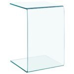 bout de canapé transparent près d'un fauteuil
