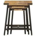 tables gigognes dépliées autour d'un canapé