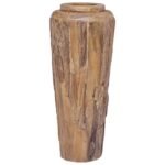 vase en teck garni de pampa