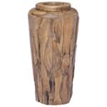 vase en teck garni de pampa