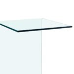 vue de trois quarts de l'équerre en verre