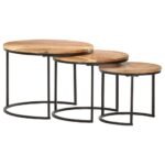 vue de trois quarts des trois tables